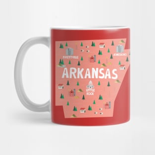 Arkansas illustrated map Mug